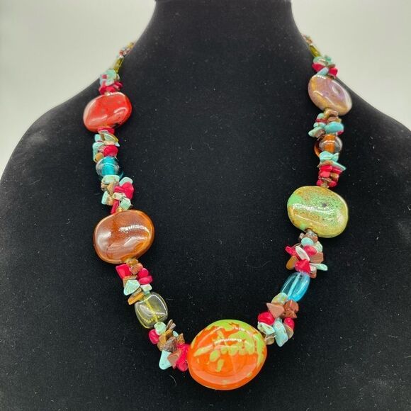 Turquoise and Semi Precious stone Boho Necklaces - Picture 3 of 3